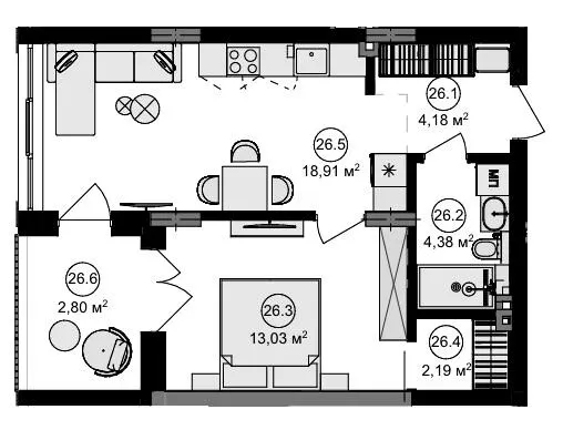 ЖК Eden Park — 45.5 м²
