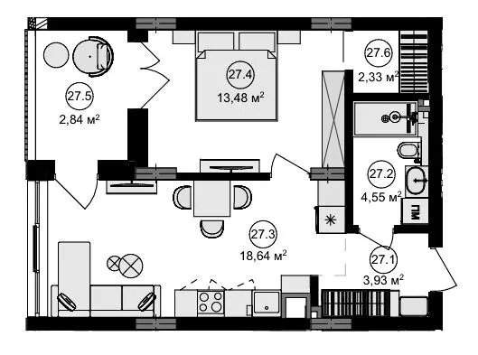 ЖК Eden Park — 45.8 м²