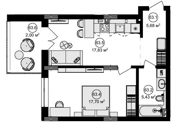 ЖК Eden Park — 48.6 м²