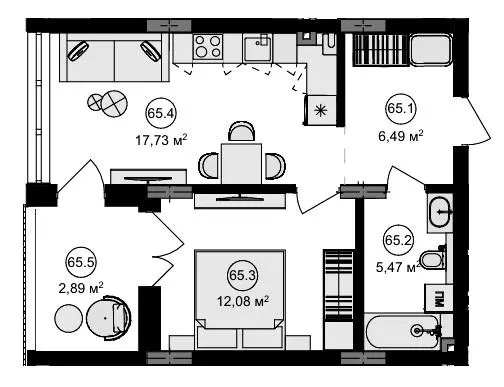 ЖК Eden Park — 44.7 м²