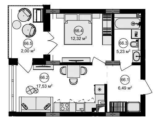 ЖК Eden Park — 43.6 м²