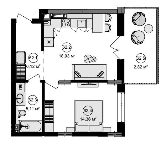 ЖК Eden Park — 47.3 м²
