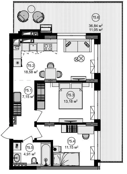 ЖК Eden Park — 66 м²