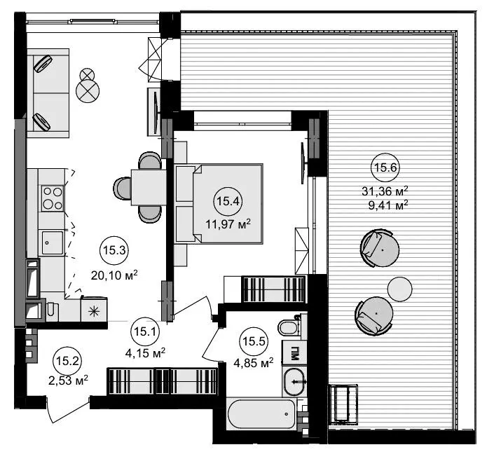 ЖК Eden Park — 53 м²