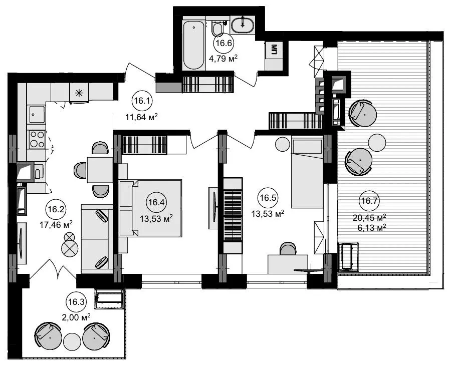 ЖК Eden Park — 69.1 м²