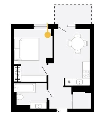 ЖК Шведський квартал — 38.3 м²