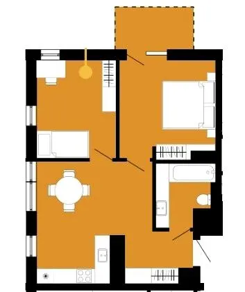 ЖК Шведський квартал — 53.8 м²