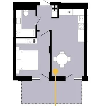 ЖК Шведський квартал — 41.6 м²