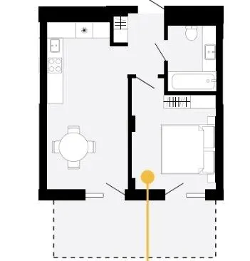 ЖК Шведський квартал — 41.9 м²