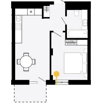 ЖК Шведський квартал — 39.2 м²