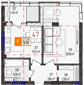 вул. Родіона Скалецького, 21 — 47.3 м²