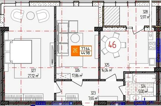 вул. Родіона Скалецького, 21 — 77.6 м²