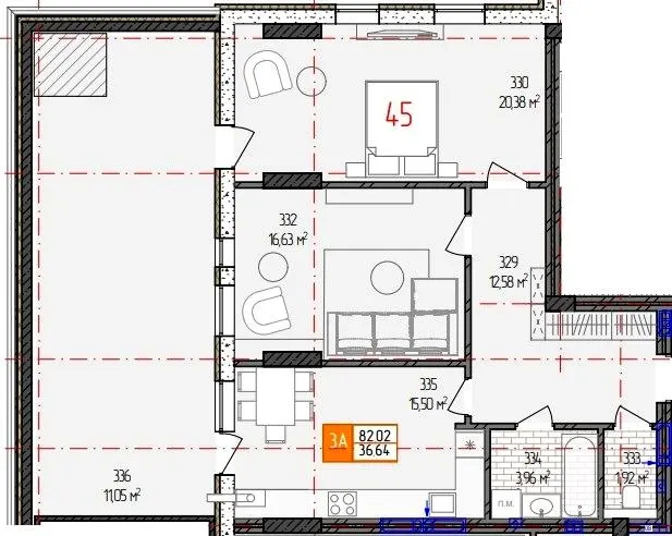 вул. Родіона Скалецького, 21 — 82 м²