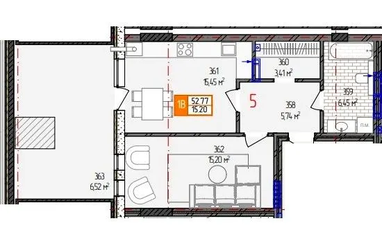вул. Родіона Скалецького, 21 — 52.8 м²