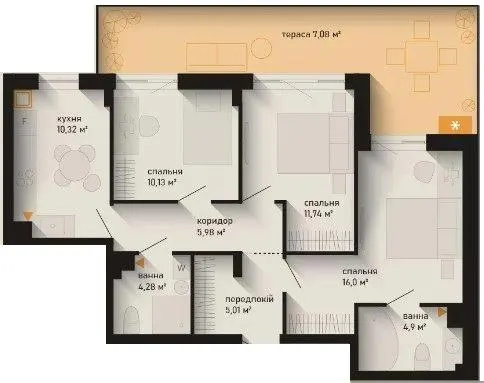 ЖК Noveli — 75.4 м²