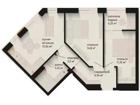 ЖК Noveli — 58.8 м²