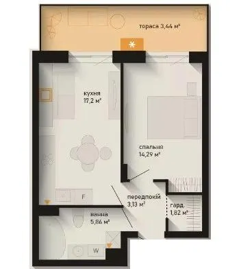 ЖК Noveli — 45.7 м²
