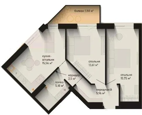 ЖК Noveli — 60.1 м²