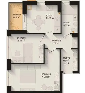 ЖК Noveli — 54.7 м²