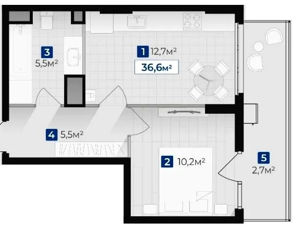 ЖК Гармонія — 36.6 м²