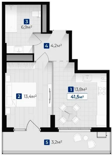 ЖК Гармонія — 41.5 м²