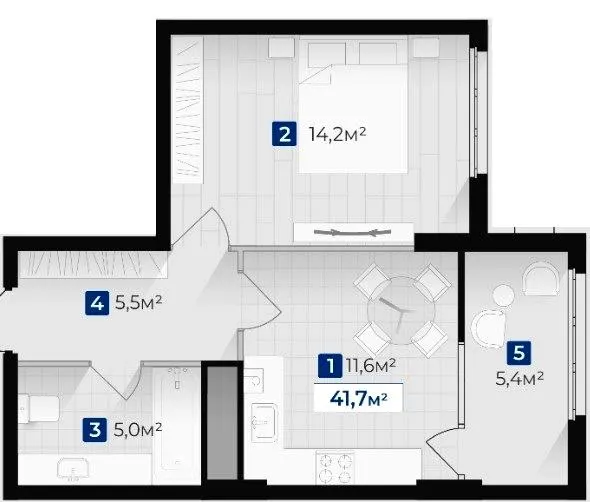 ЖК Гармонія — 41.7 м²