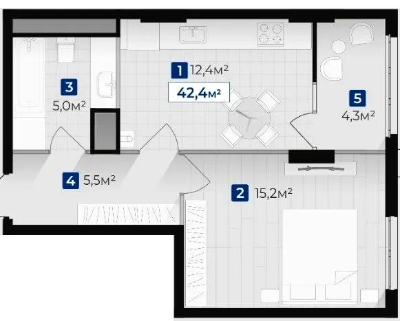 ЖК Гармонія — 42.4 м²