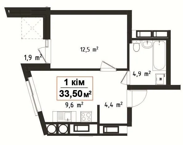 ЖК Uptown — 33.5 м²