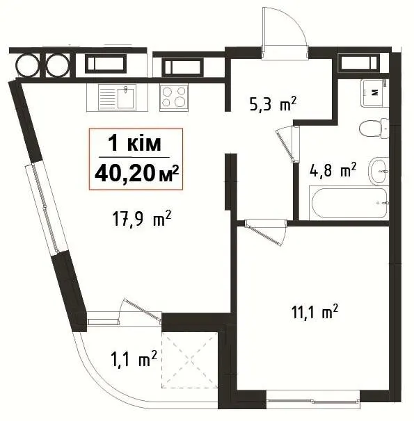 ЖК Uptown — 40.2 м²