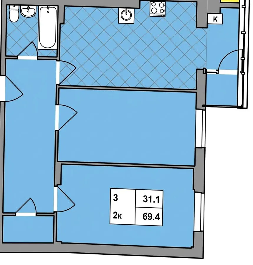 ЖК Авіатор — 68.5 м²