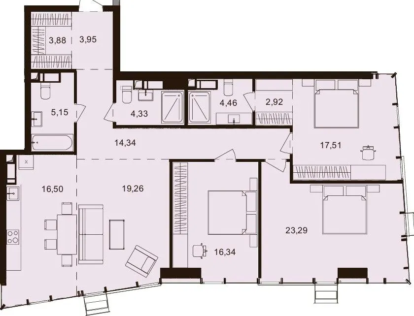 ЖК Новопечерські Липки — 131.9 м²