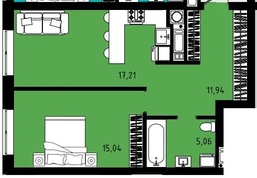 ЖК CONTINENT STREET — 49.3 м²