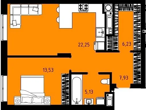 ЖК CONTINENT STREET — 55.1 м²