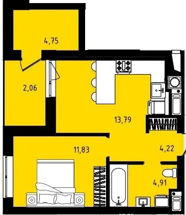 ЖК CONTINENT STREET — 41.6 м²