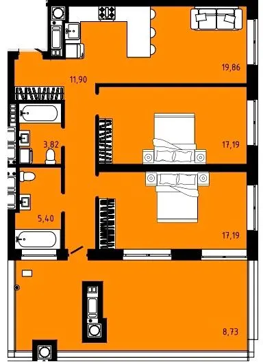 ЖК CONTINENT STREET — 84.1 м²