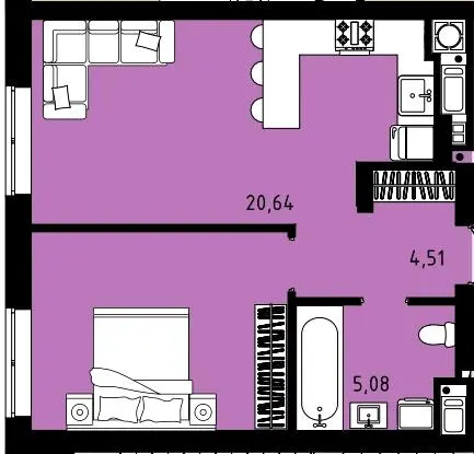 ЖК CONTINENT STREET — 43.9 м²