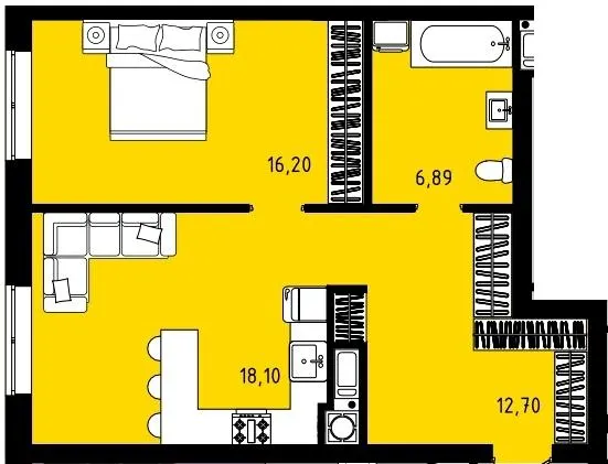 ЖК CONTINENT STREET — 53.9 м²