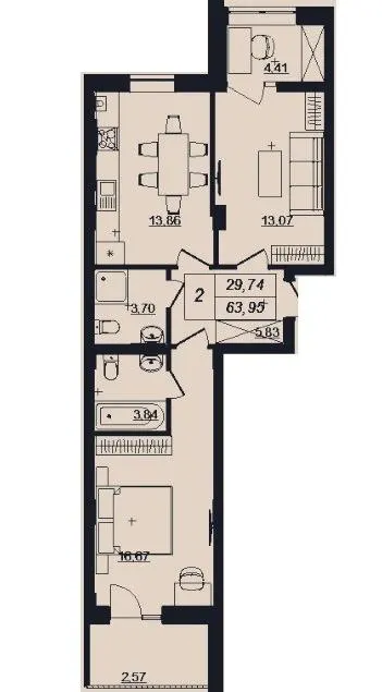 ЖК Shevo — 64 м²
