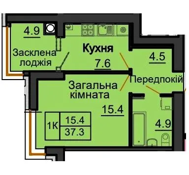 ЖК Sofia Royal — 37.3 м²
