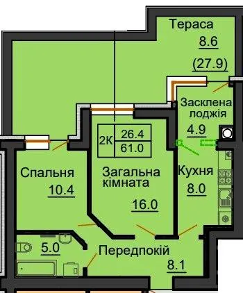 ЖК Sofia Royal — 61 м²