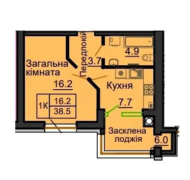 ЖК Sofia Royal — 38.5 м²
