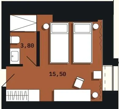 Апарт-готель THE FIELDS — 19.3 м²