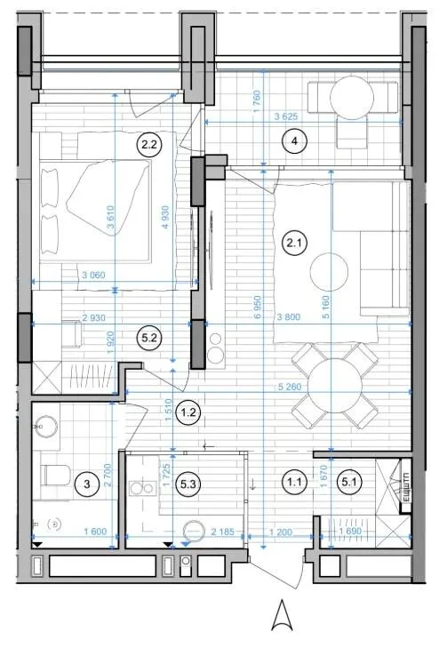 Апарт-комплекс ESCAPE City — 53.4 м²