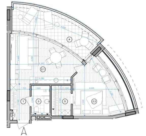 Апарт-комплекс ESCAPE City — 63.3 м²