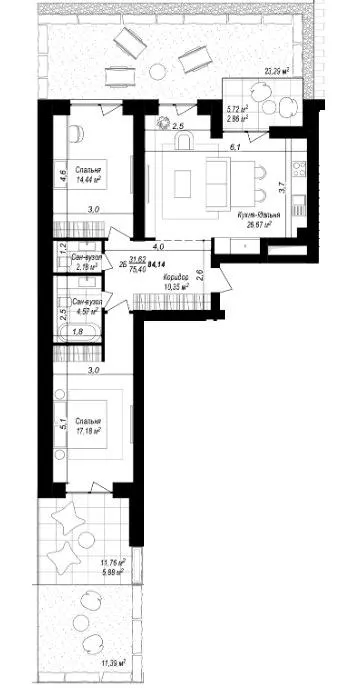 Масив SMART &amp; GREEN — 75.4 м²