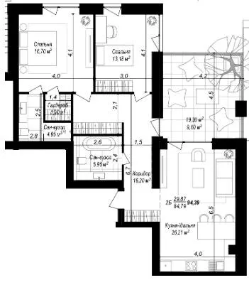 Масив SMART &amp; GREEN — 84.8 м²