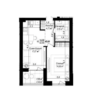 Масив SMART &amp; GREEN — 42.7 м²