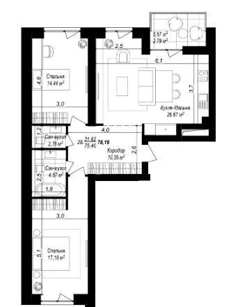 Масив SMART &amp; GREEN — 78.2 м²