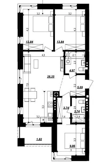 Масив SMART &amp; GREEN — 85.8 м²