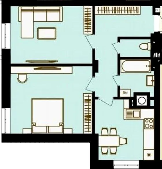 ЖК Золотий Рарог — 59 м²